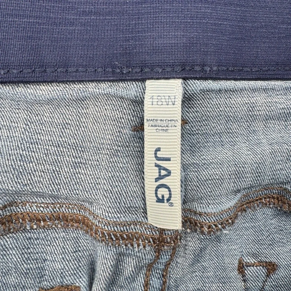Jag Jeans Womens 18 Mid Rise Skinny Pull On Jeans Medium Wash Blue Stretch Denim